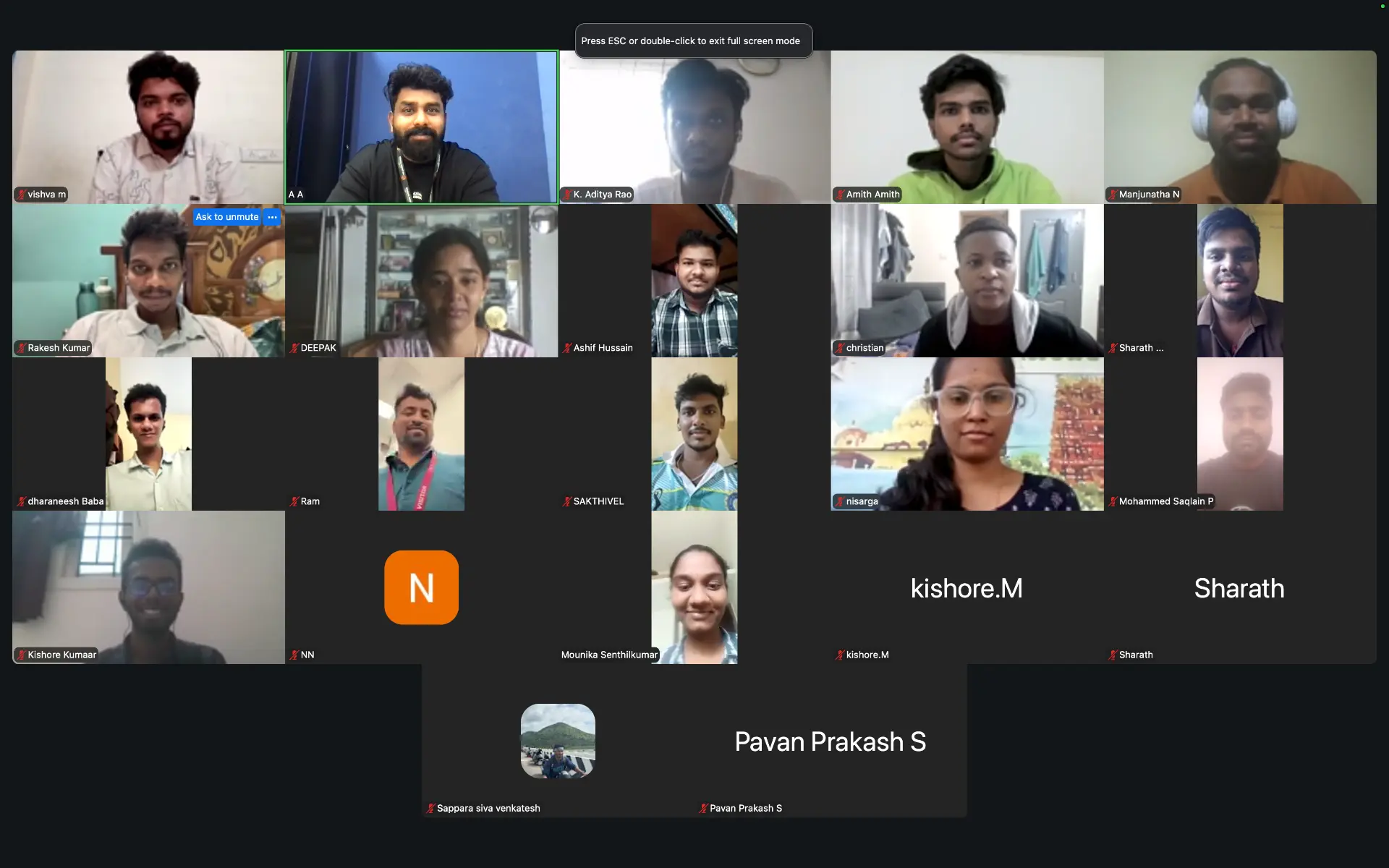 Network Rhinos online classroom batch — August 2026 students attending live session